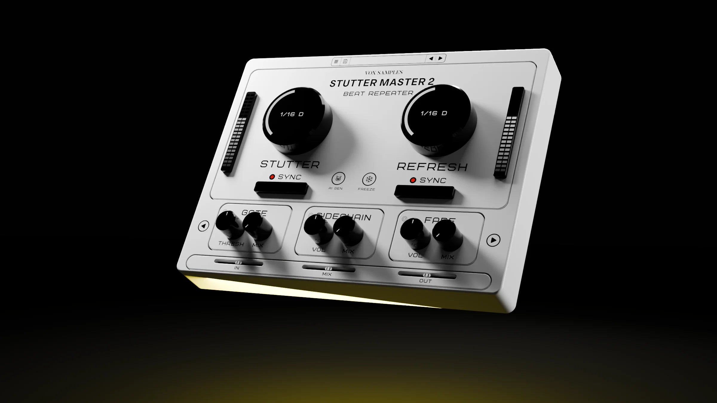 Stutter Master 2 floating over a yellow glow