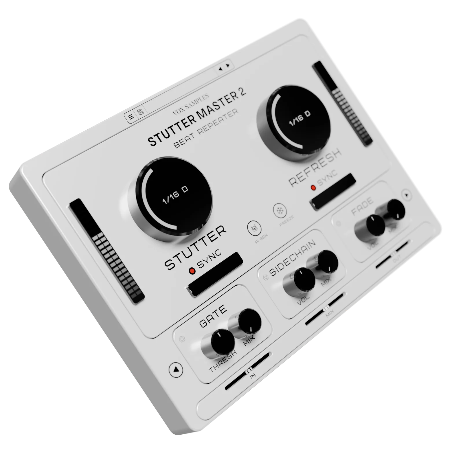 Stutter Master 2, three-quarter view