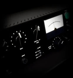 Air Max 2, TUBE: a black valve distortion unit with bar knobs, toggles and a meter