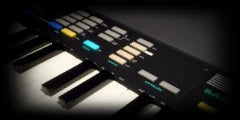 LoFi Pro 2, 8-BIT TOY: a small sampling keyboard’s keys and coloured buttons