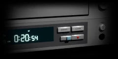 LoFi Pro 2, VIDEO HI-FI: a silver home video recorder, its display lit