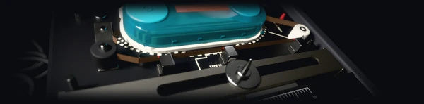 Pitch Suite Pro, DELAY: a tape echo with its lid open, the tape loop and heads showing