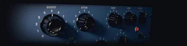 Pitch Suite Pro, EQ: a blue-grey passive tube program equaliser with boost and atten knobs