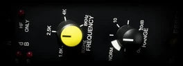 Reverse King 3, DEESSER: a black rack de-esser module with a yellow frequency knob and a lamp meter