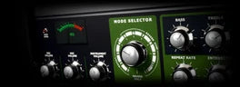 Reverse King 3, DELAY: a multi-head tape echo with a green panel and a head selector
